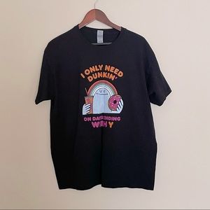Dunkin doughnuts t-shirt black multi color adult size L